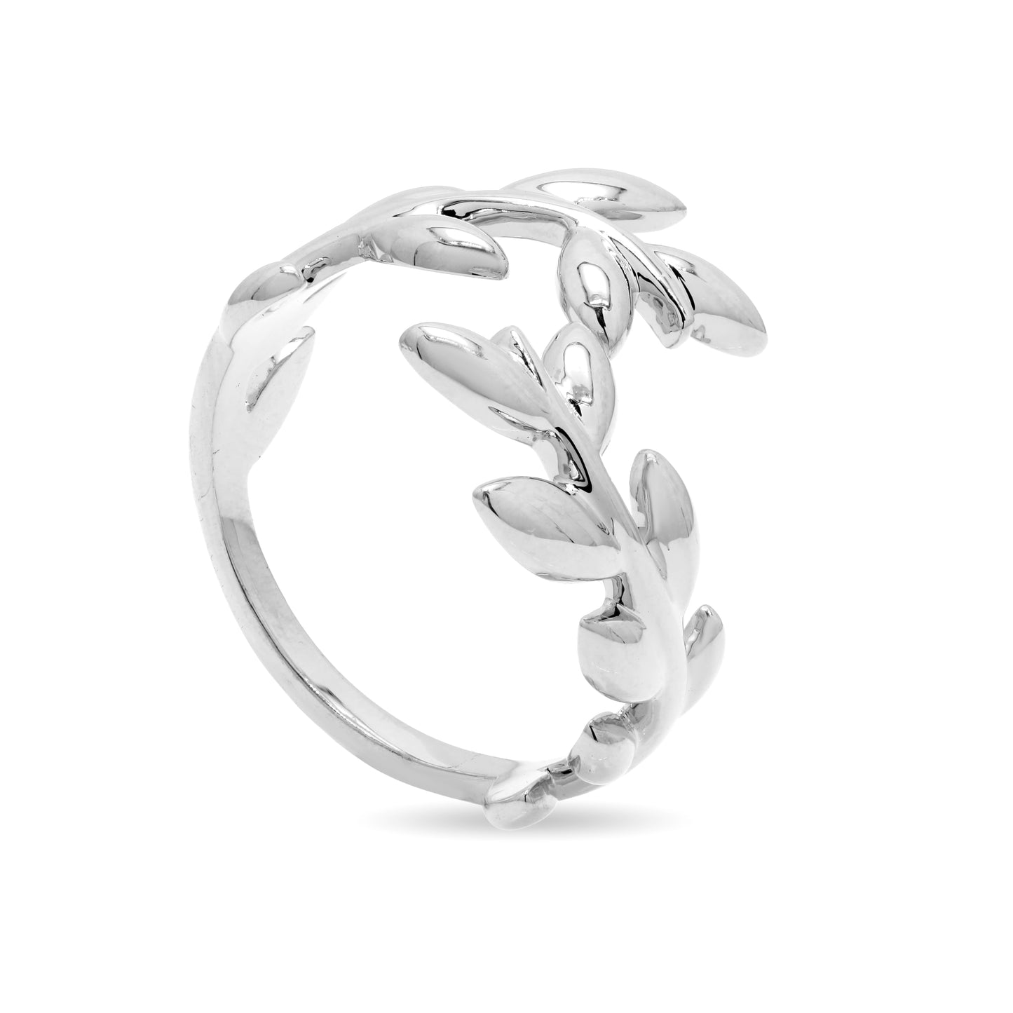 Elegant Golden Olive Leaf Open Cuff Ring