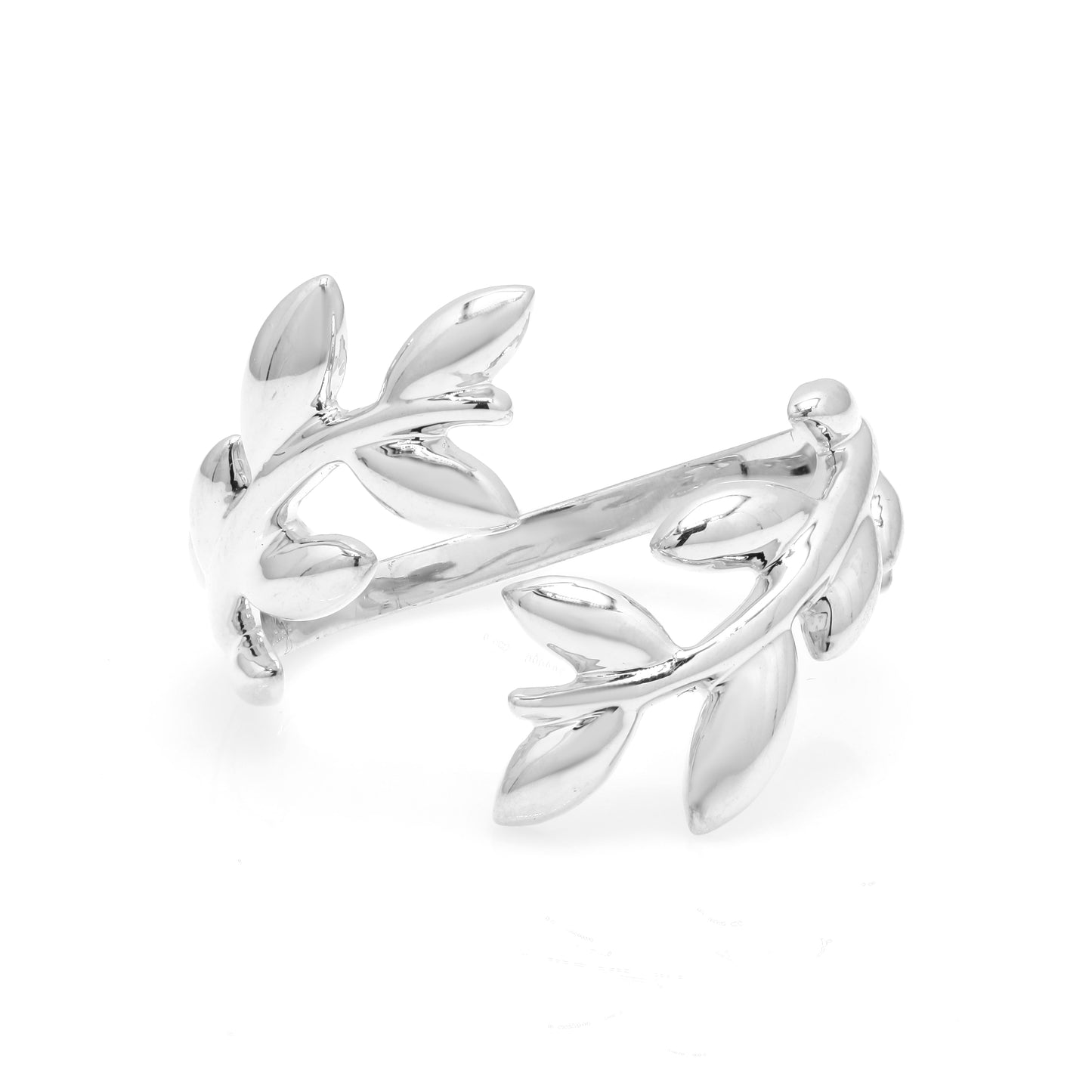 Elegant Golden Olive Leaf Open Cuff Ring
