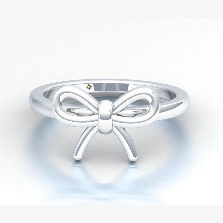 Minimalist Golden Bow Ring By Anirudh Jewels