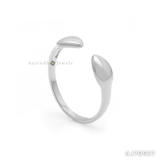 Golden Dew Adjustable Open Cuff Ring By Anirudh Jewels