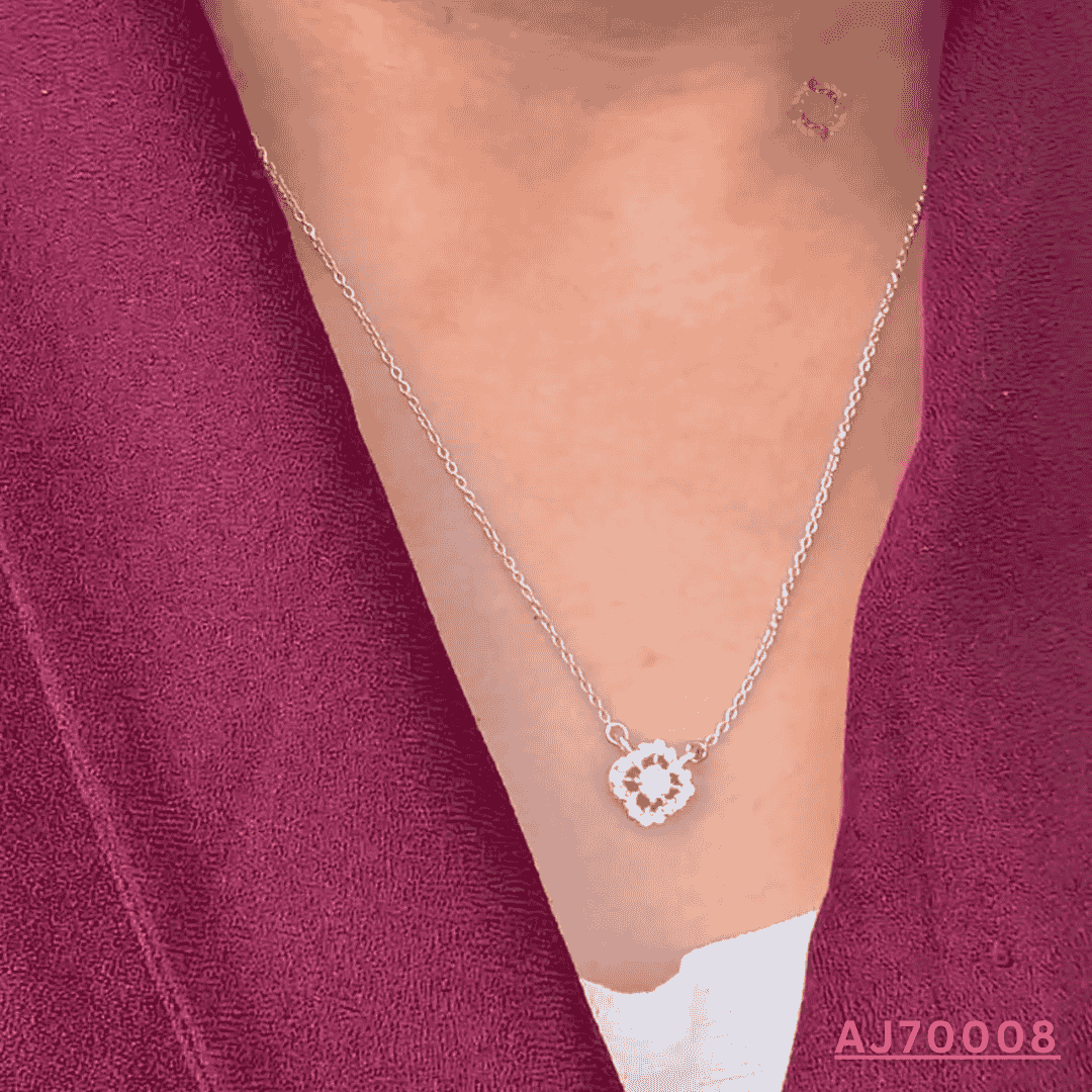 Floral Diamond Halo Pendant By Anirudh Jewels