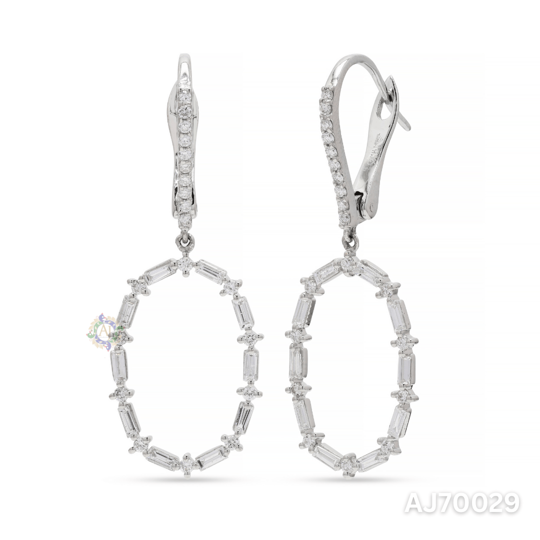 Oval Radiance Baguette Earrings By Anirudh Jewels