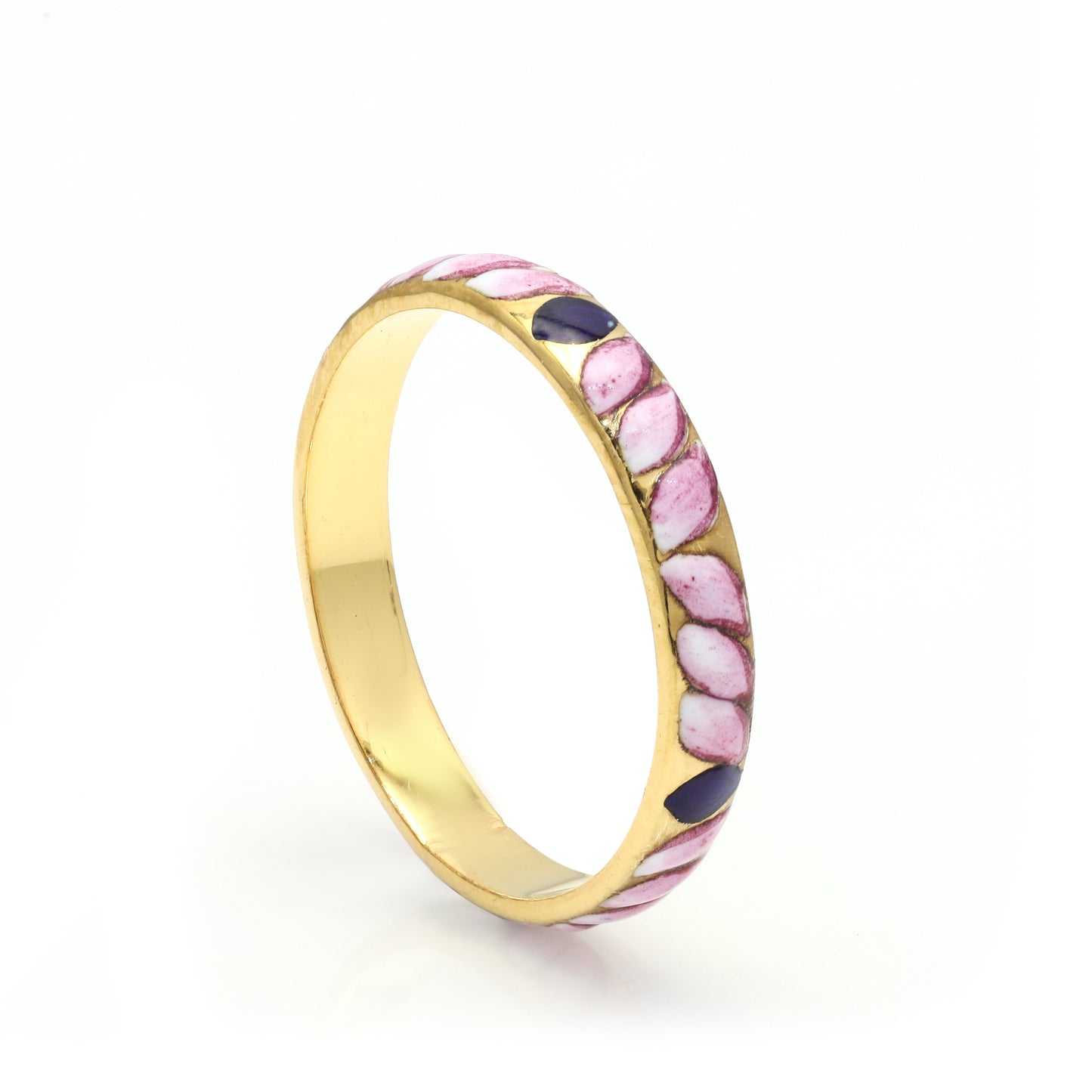 Marquise Enamel Fill Gold Ring In 14k Yellow