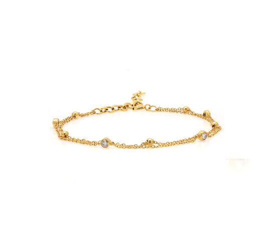 Patite Diamond Station Chain Bracelet