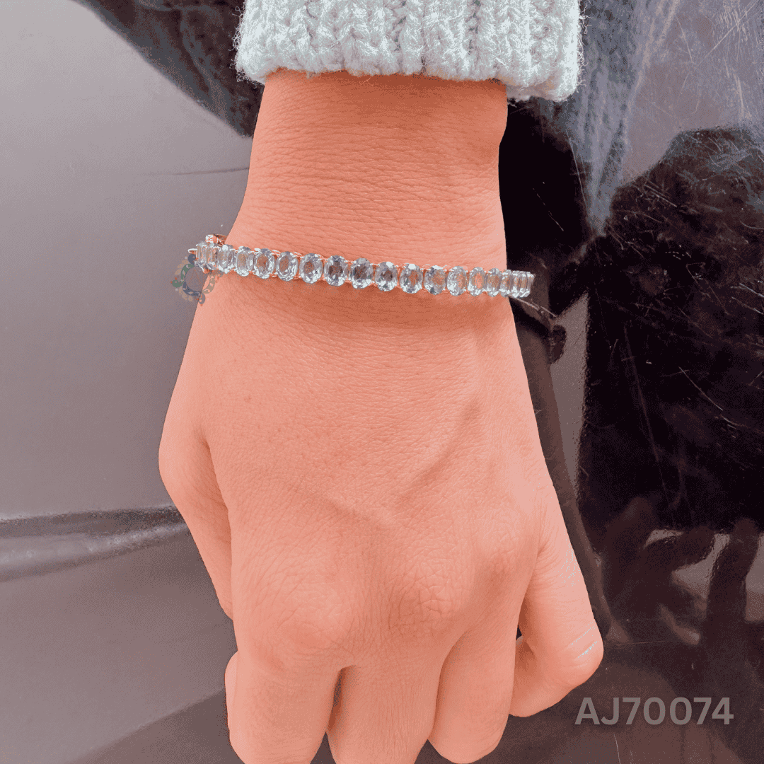 Blue Sapphire Glow Bracelet by Anirudh Jewels