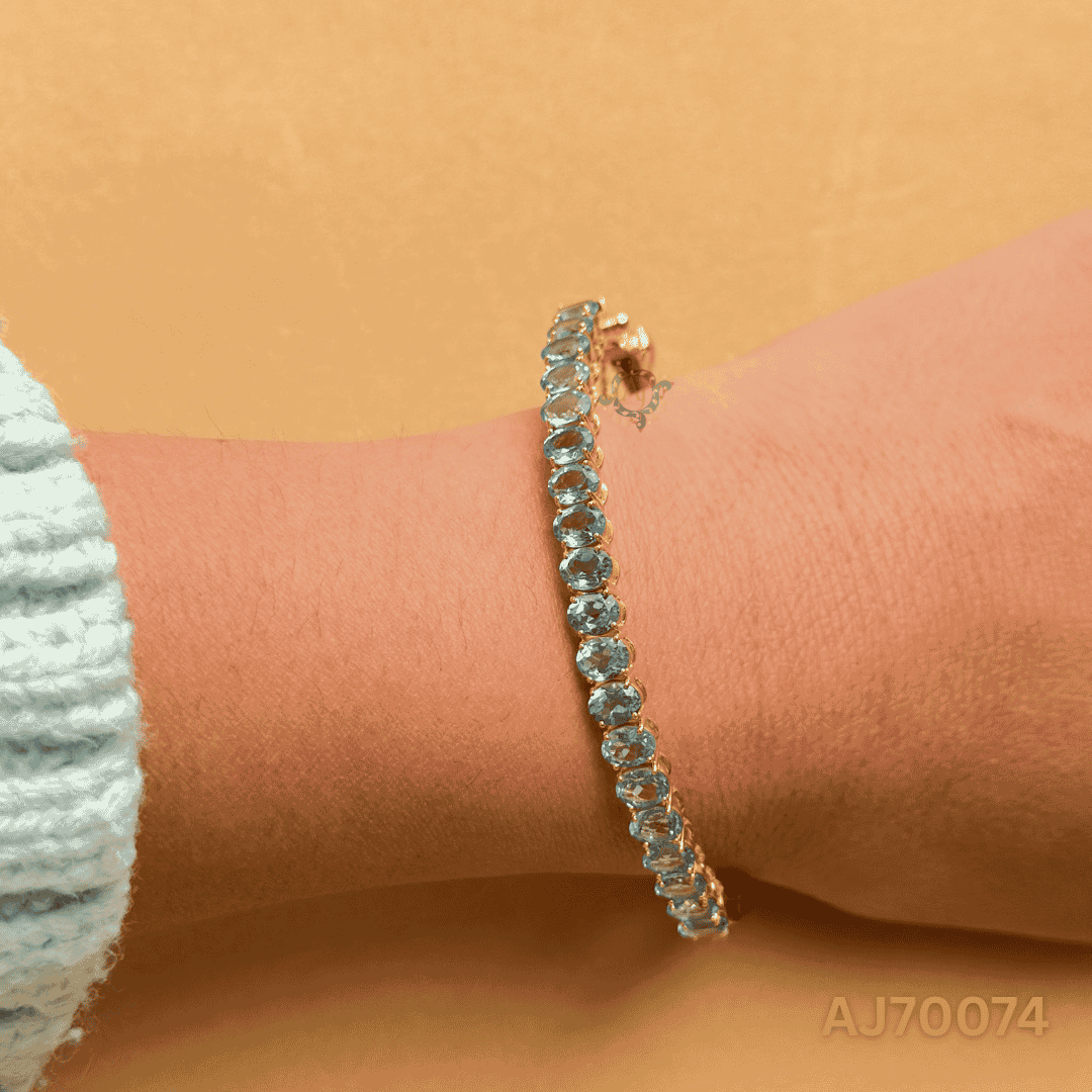 Blue Sapphire Glow Bracelet by Anirudh Jewels