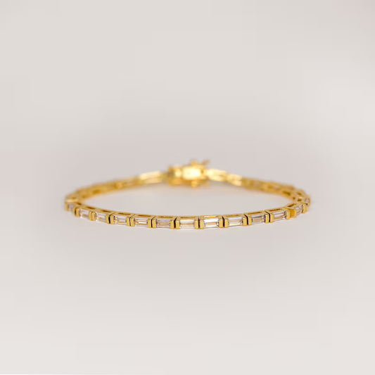 Baguette Statement Diamond Tennis Bracelet - Anirudh Jewels