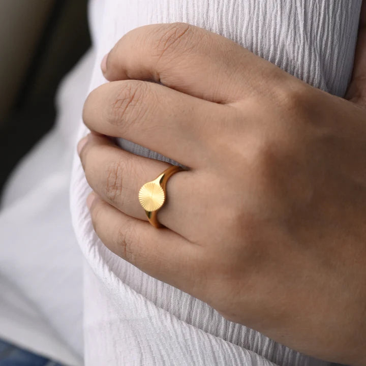Yellow Gold Organic Petal/Flower Motif Ring