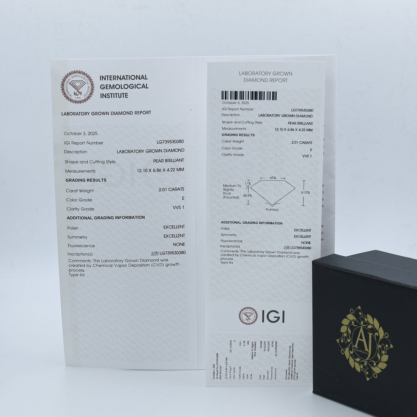 White Gold Marquise Solitaire CVD Diamond Ring