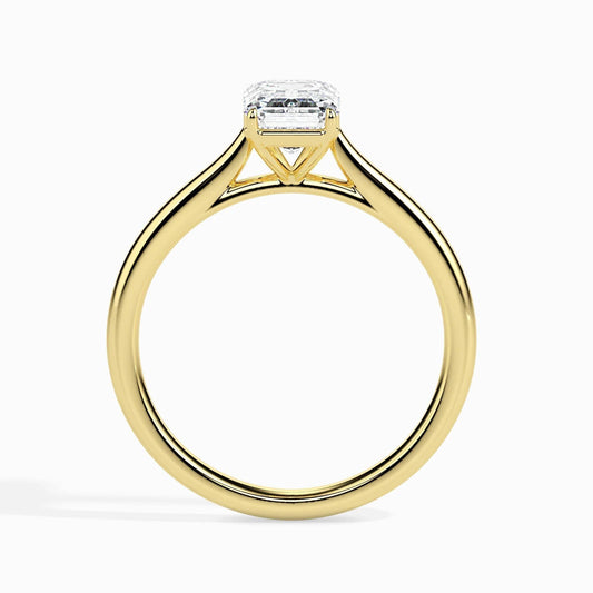 Yellow Gold CVD Baguette Diamond Solitaire Ring