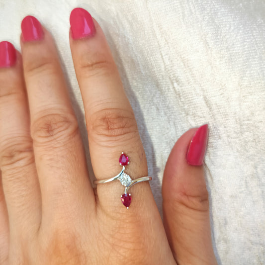 Pear Ruby With Diamonds Wrap Ring 14k Gold Anirudh Jewels