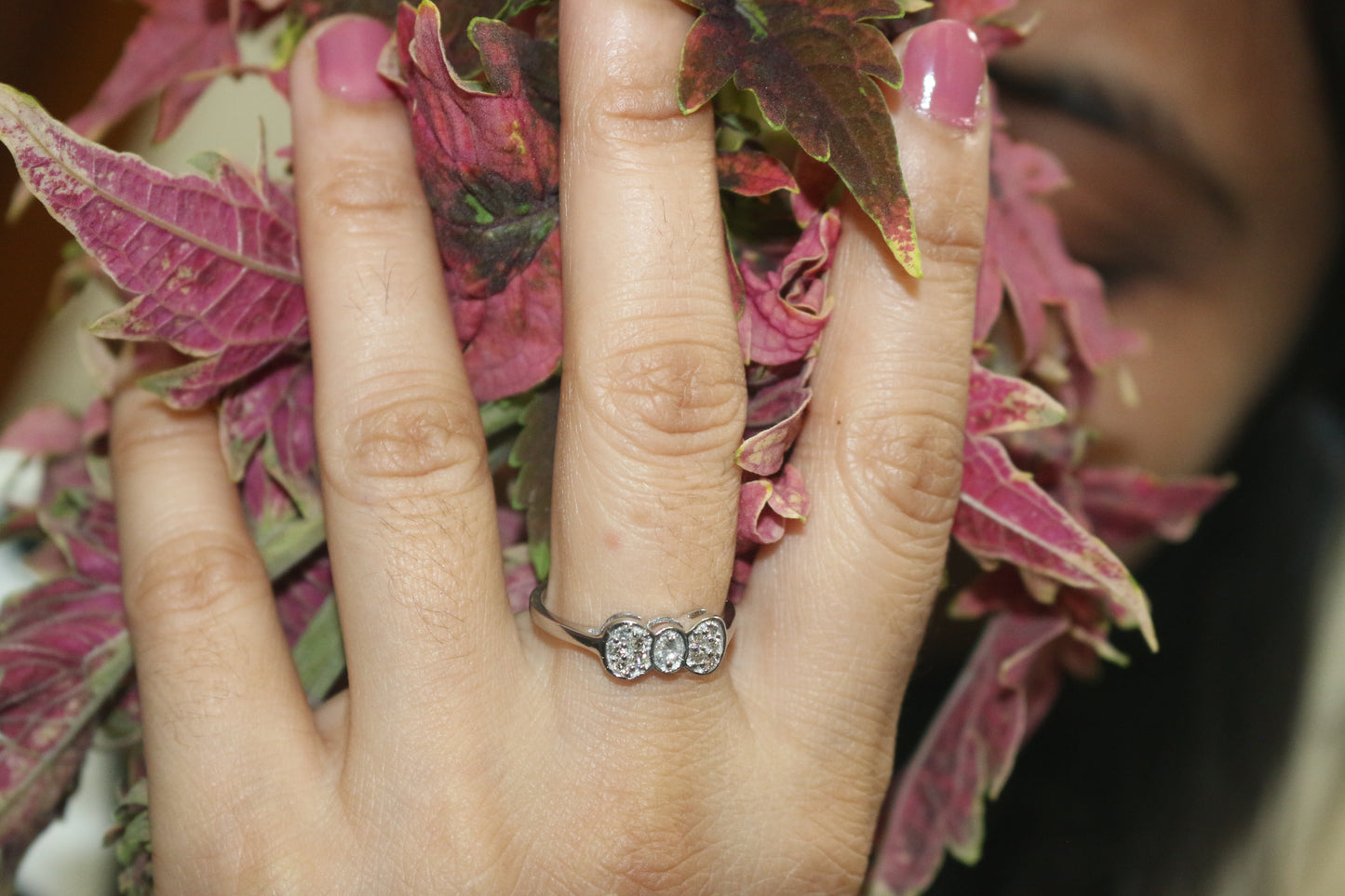 Gold Ribbon Bow Engagement Ring
