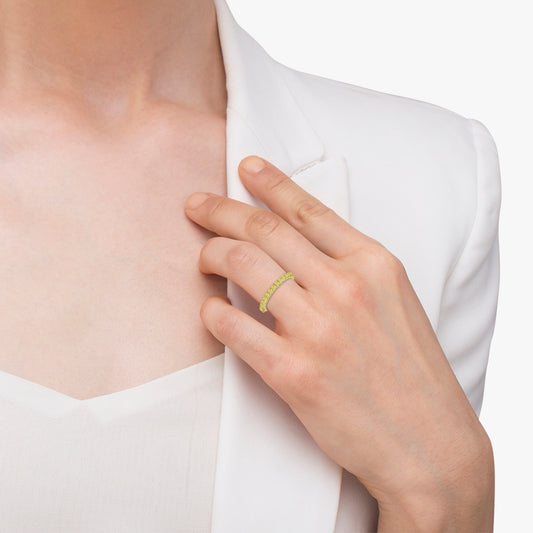 Yellow Gold Patterned Diamond Eternity Band