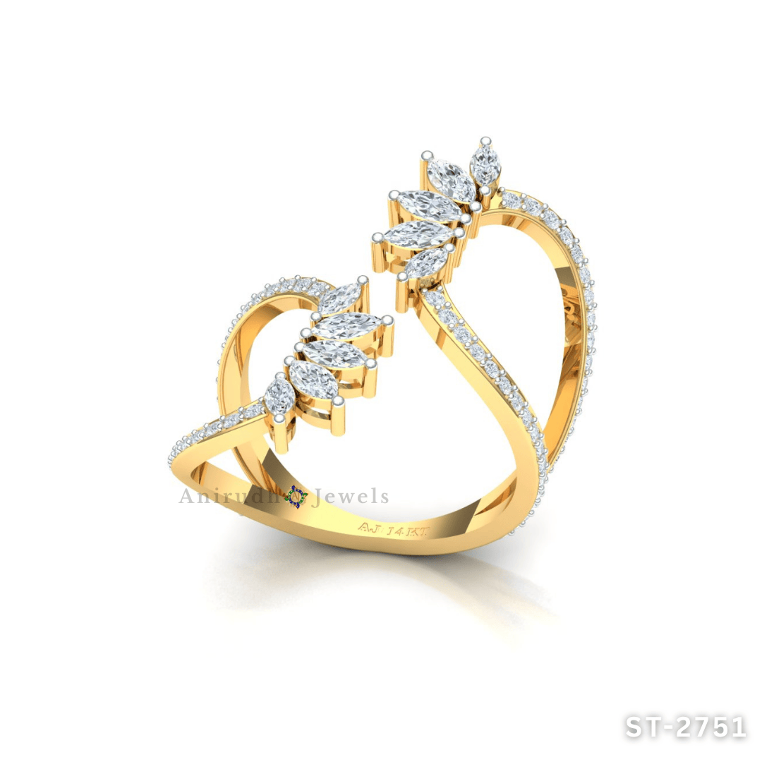 Radiant Blooming lily Diamond Ring By Anirudh Jewels