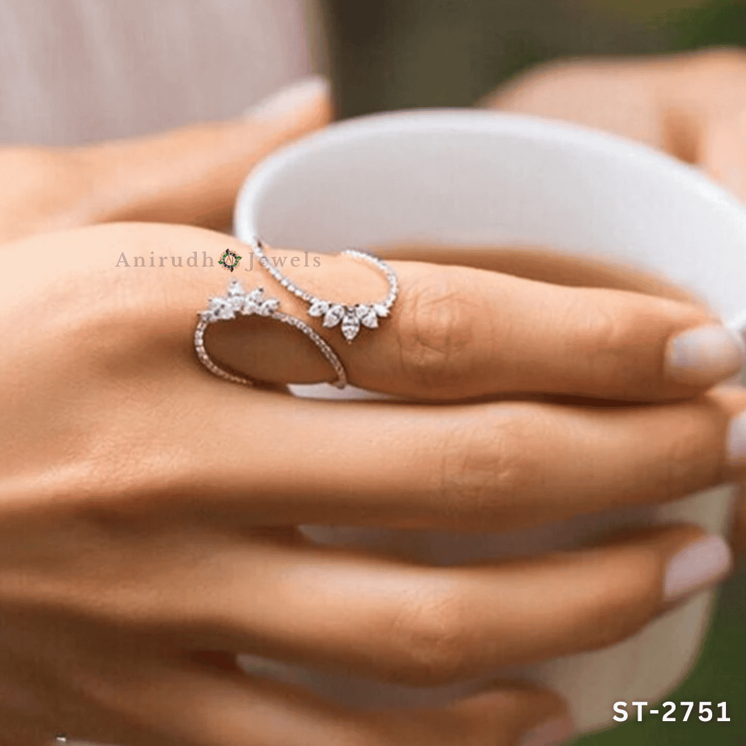 Radiant Blooming lily Diamond Ring By Anirudh Jewels