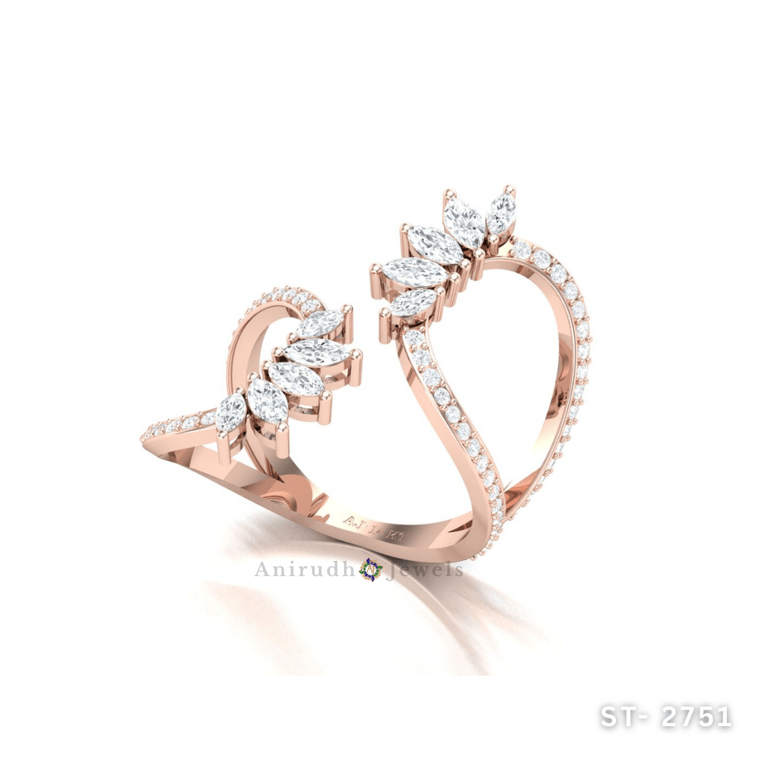 Radiant Blooming lily Diamond Ring By Anirudh Jewels