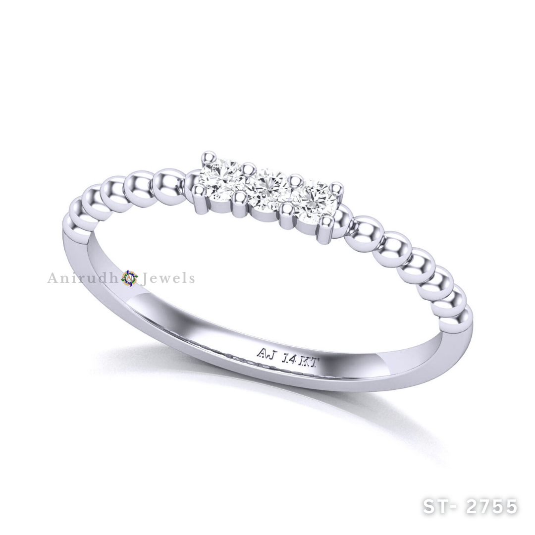 Handcrafted Beaded Finish Diamond Ring By Anirudh Jewels