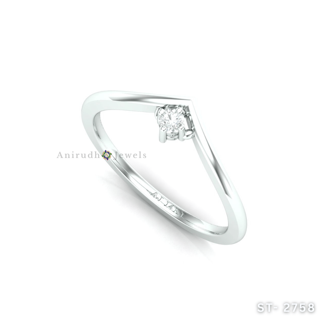 Graceful V Diamond Ring by Anirudh Jewels