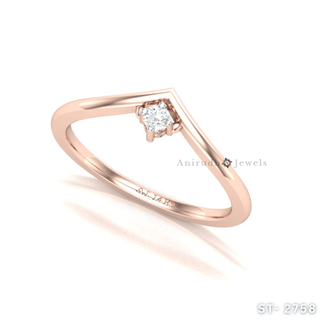 Graceful V Diamond Ring by Anirudh Jewels