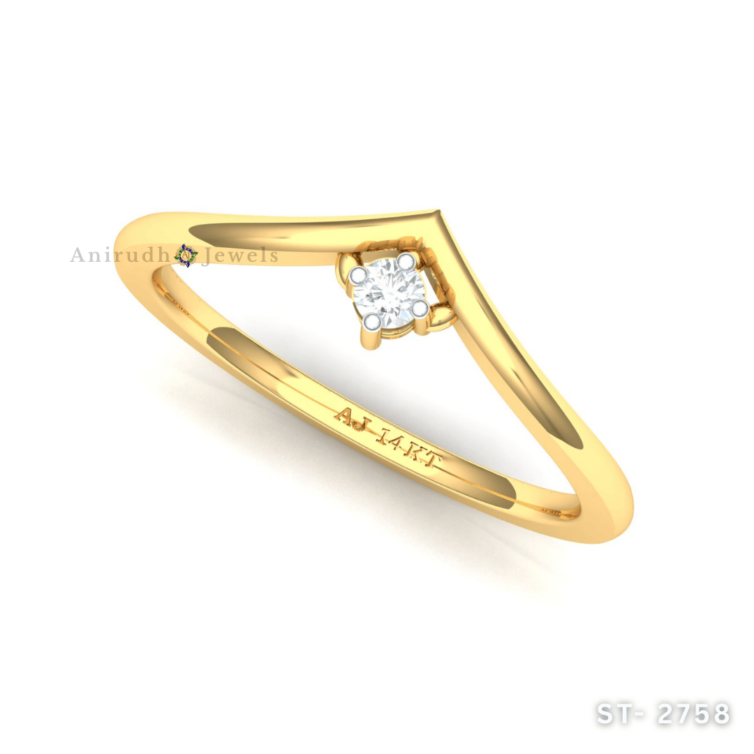 Graceful V Diamond Ring by Anirudh Jewels