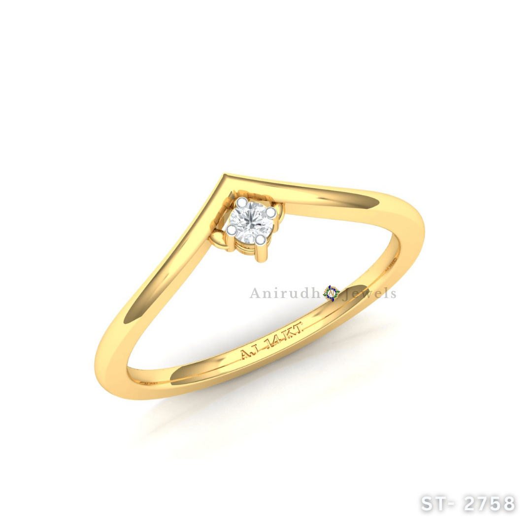 Graceful V Diamond Ring by Anirudh Jewels