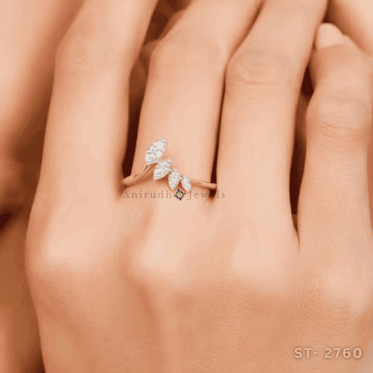 Cluster Leaf Aura Ring by Anirudh Jewels
