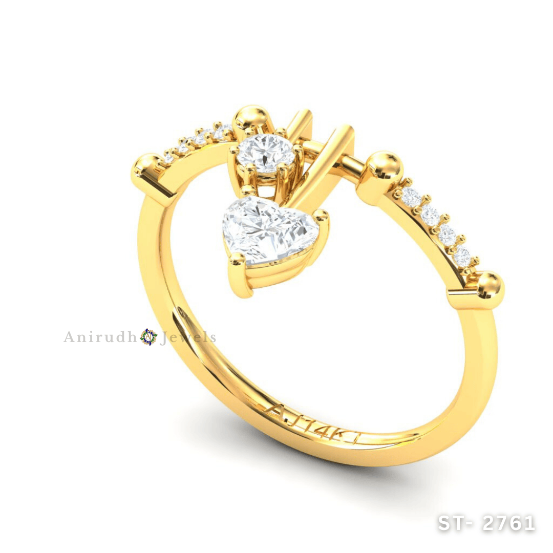 Heart Drop Diamond Ring by Anirudh Jewels.