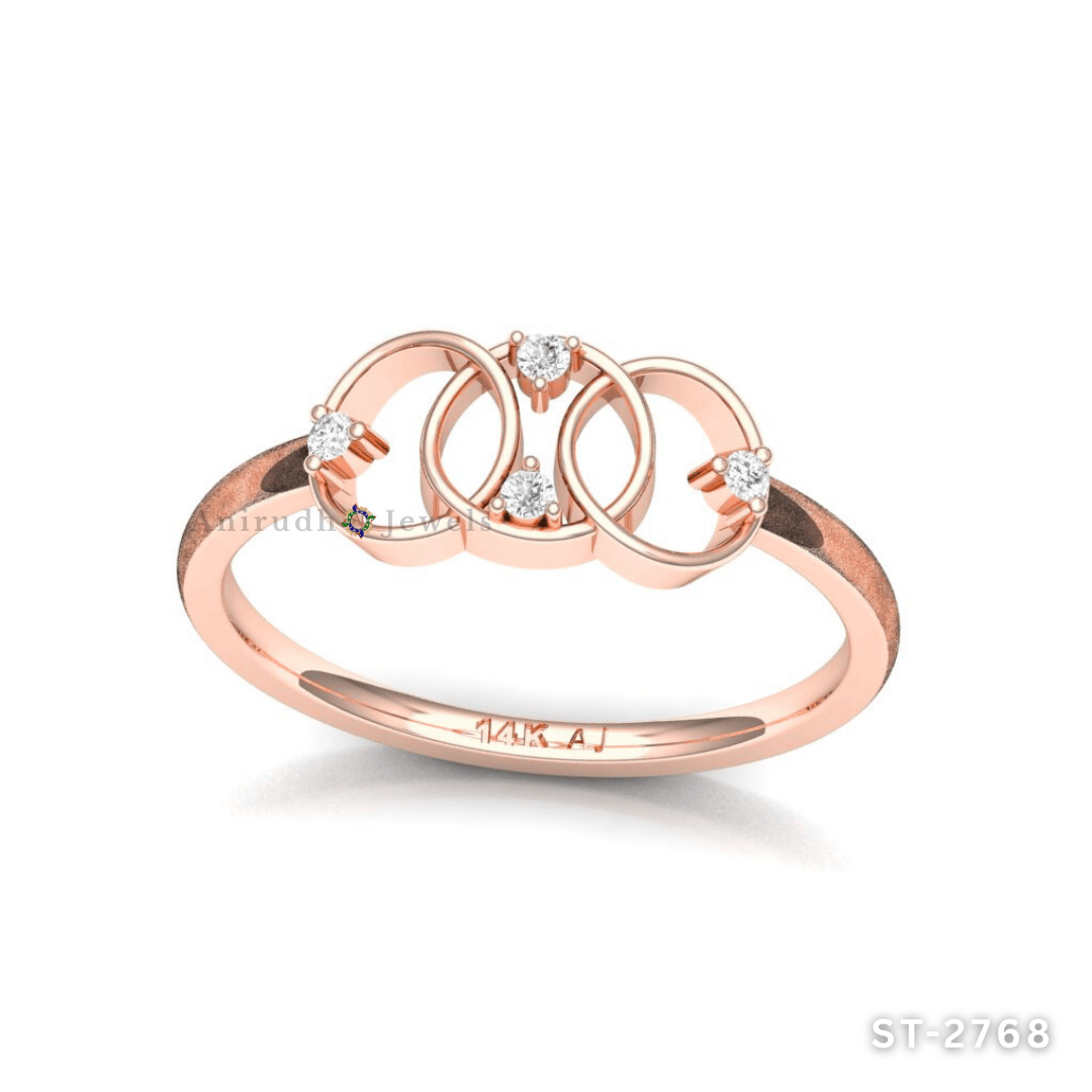 Trio Harmony Diamond Ring by Anirudh Jewels