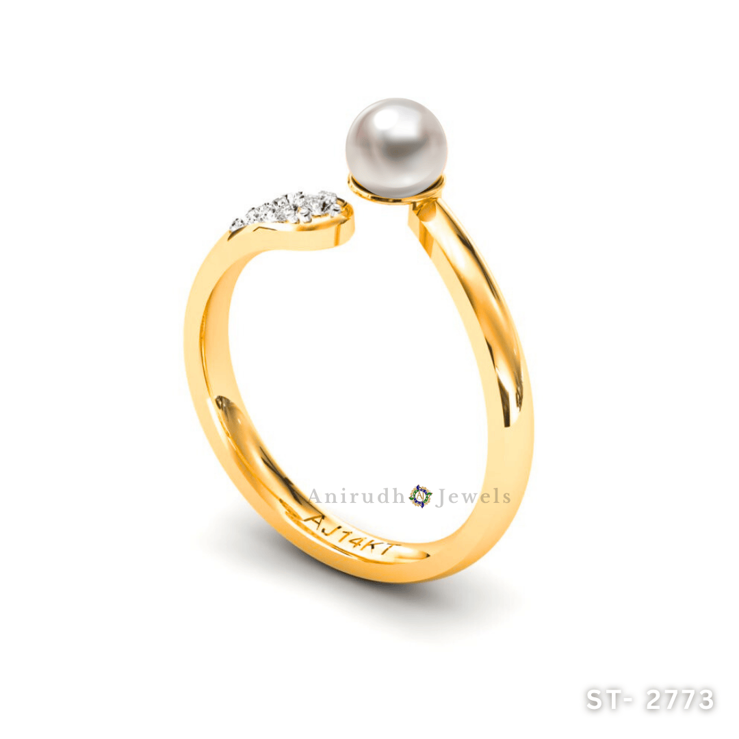 Pearl Sparkle Ring by Anirudh Jewels