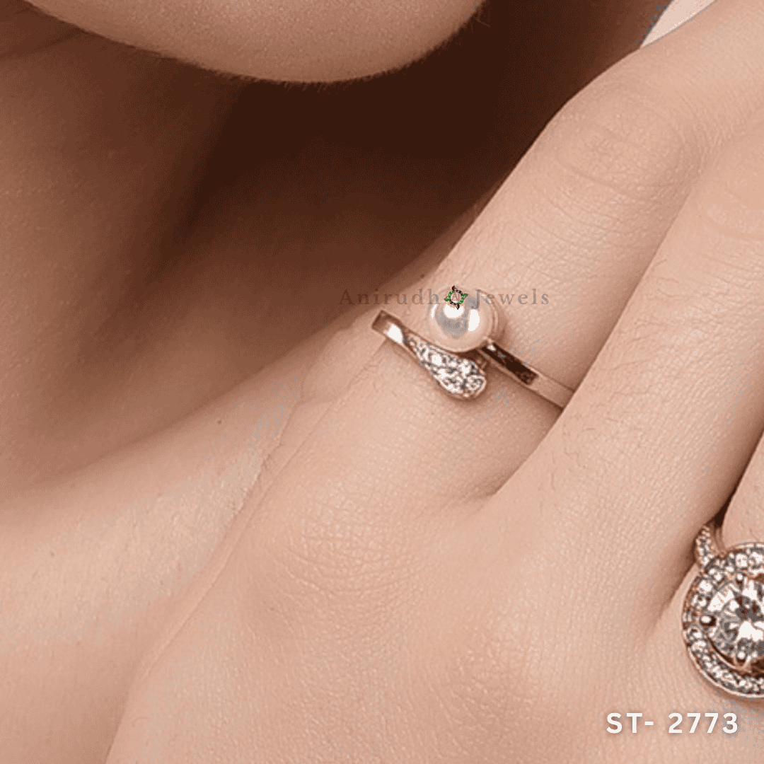 Pearl Sparkle Ring by Anirudh Jewels