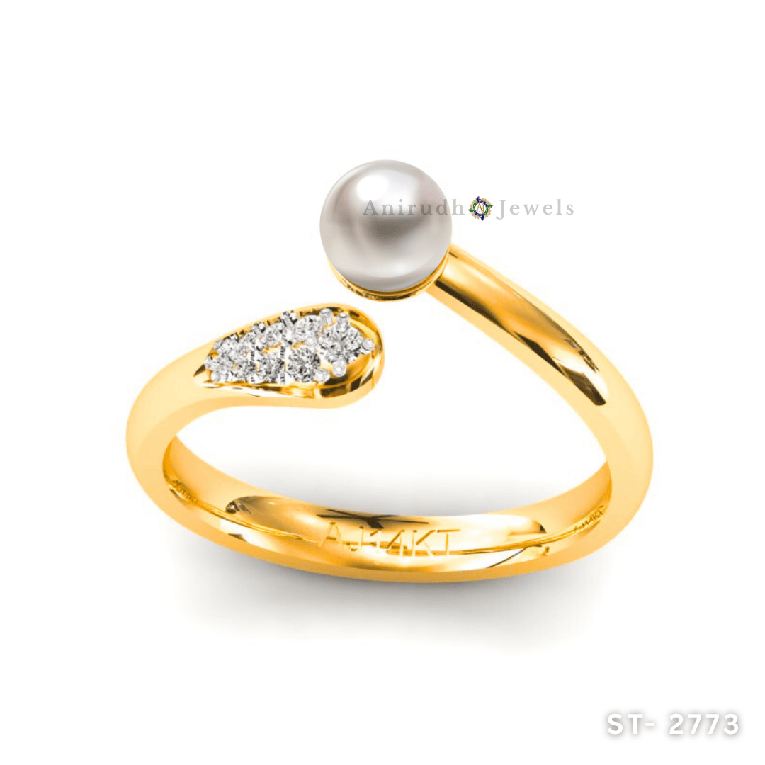 Pearl Sparkle Ring by Anirudh Jewels