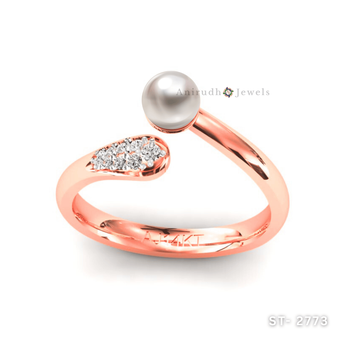 Pearl Sparkle Ring by Anirudh Jewels
