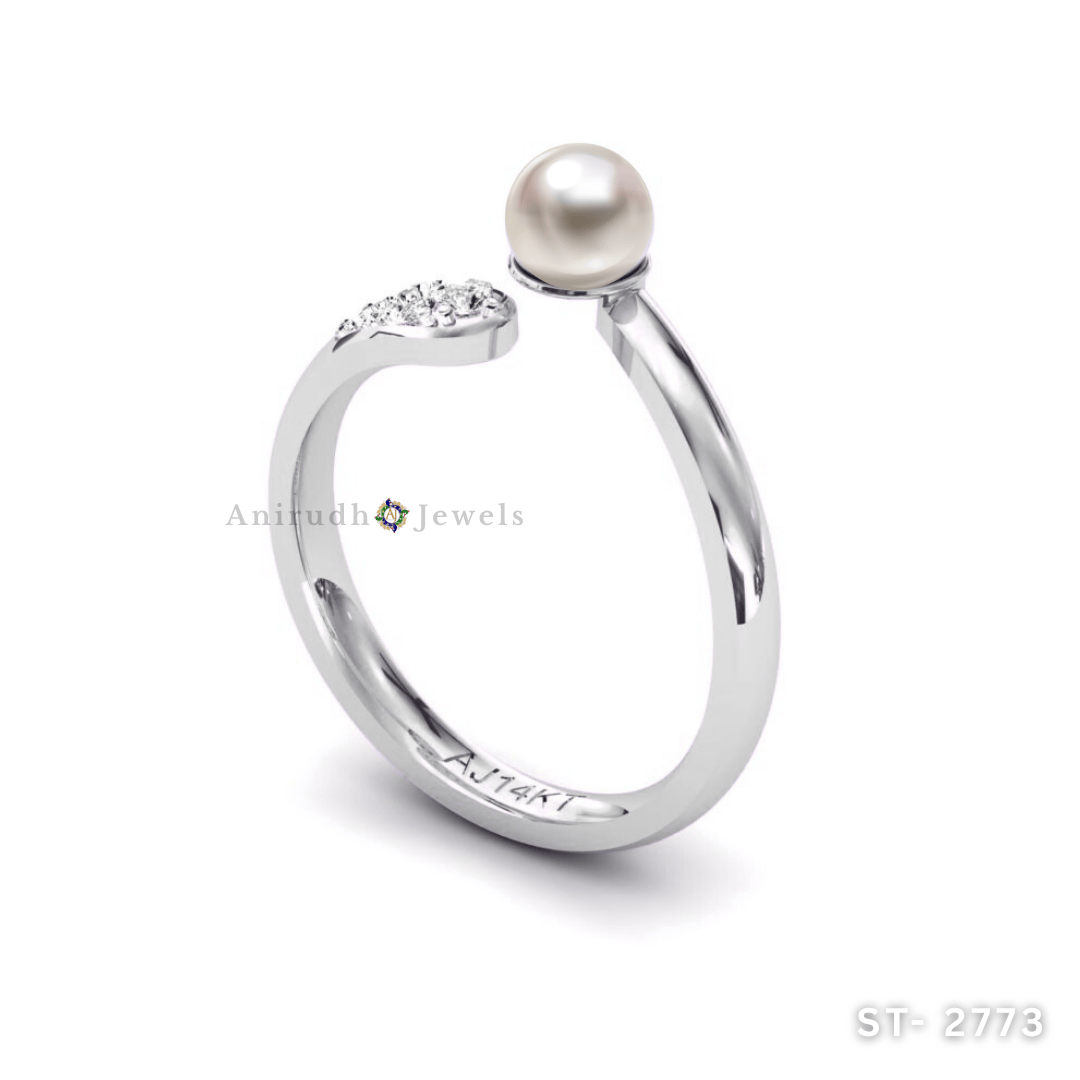 Pearl Sparkle Ring by Anirudh Jewels