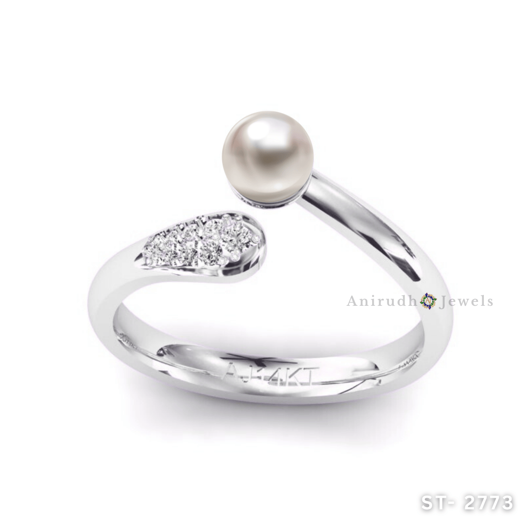 Pearl Sparkle Ring by Anirudh Jewels