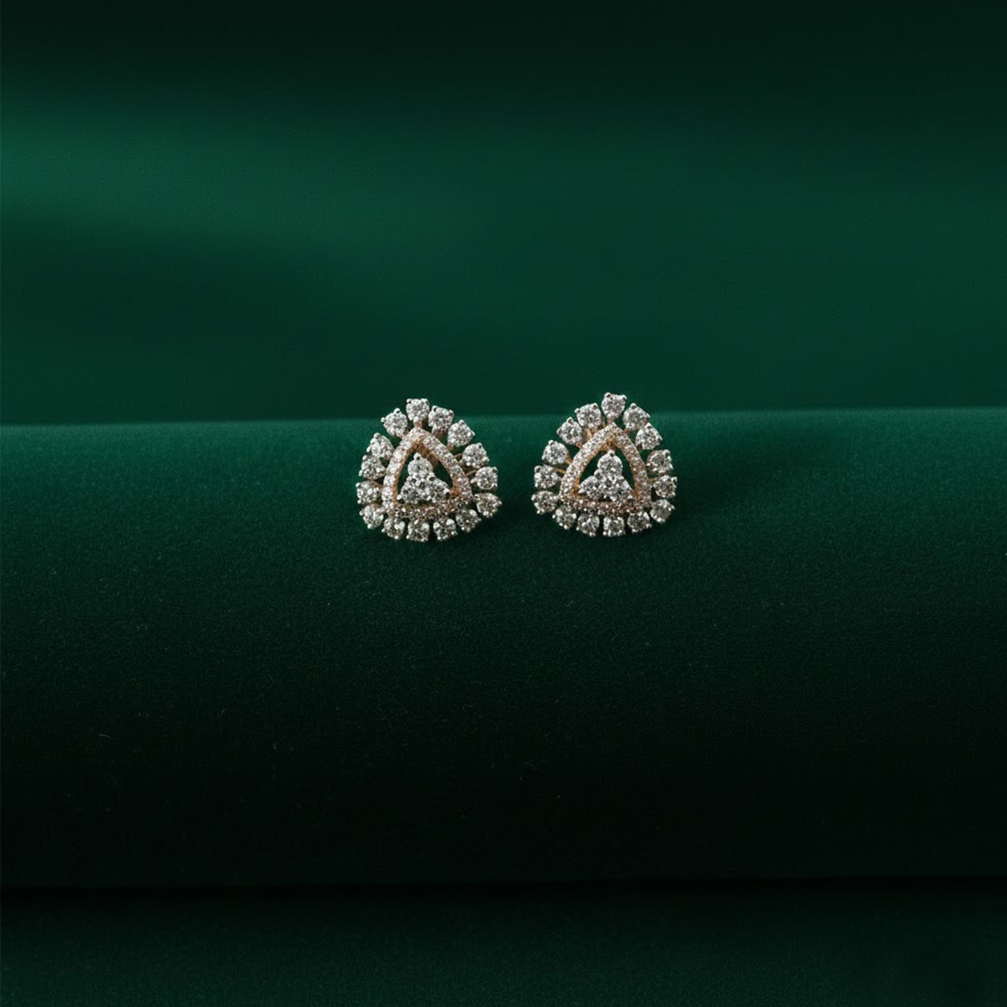 Diamond Pear-Shaped Halo Stud Earrings