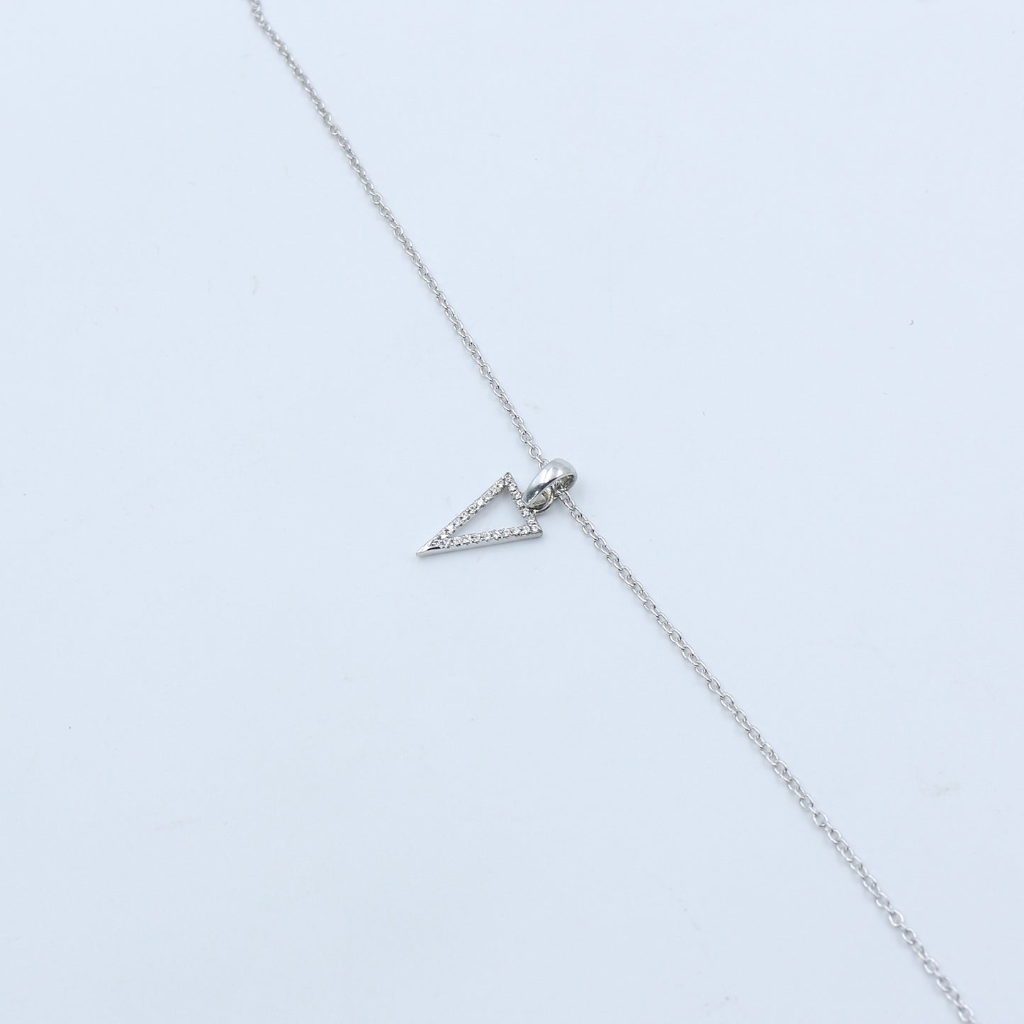 Diamond Triangle Gold Pendant – Natural Diamond Geometric Necklace - Anirudh Jewels