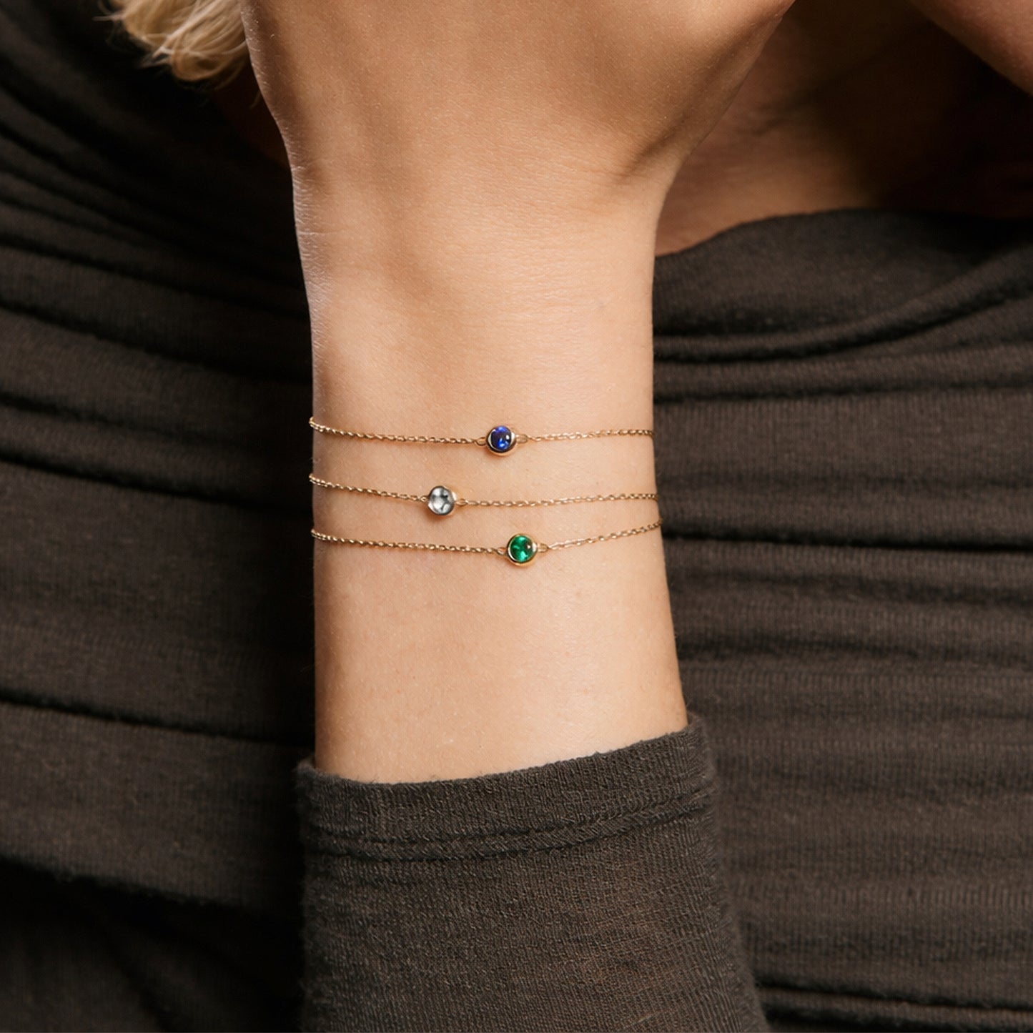 Blue Sapphire Solitaire Chain Bracelet