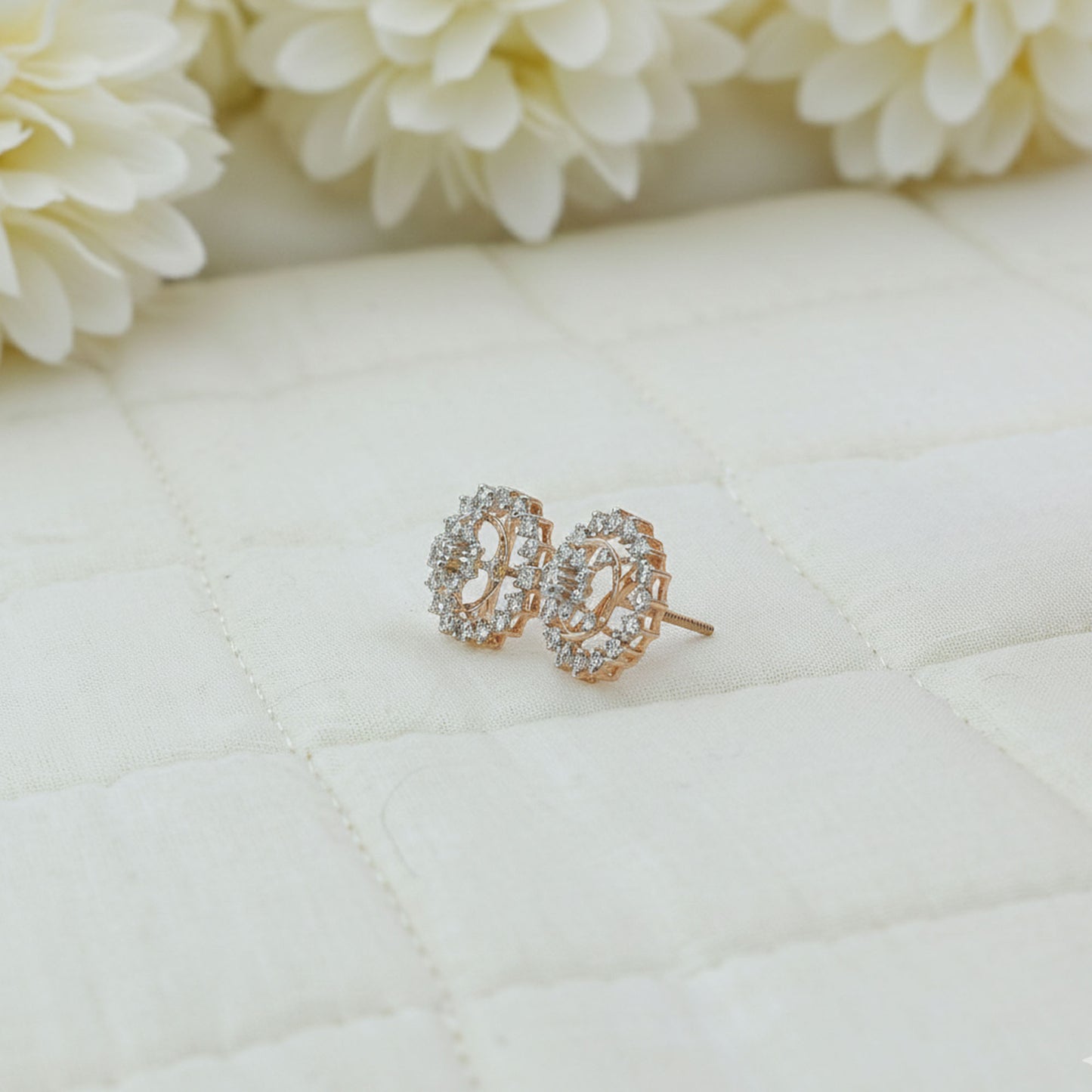 Diamond Radiance Sunburst Stud Earrings
