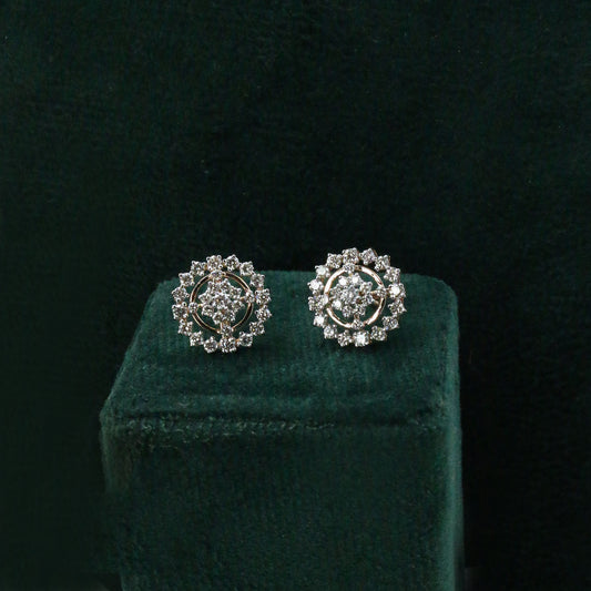 Diamond Radiance Sunburst Stud Earrings