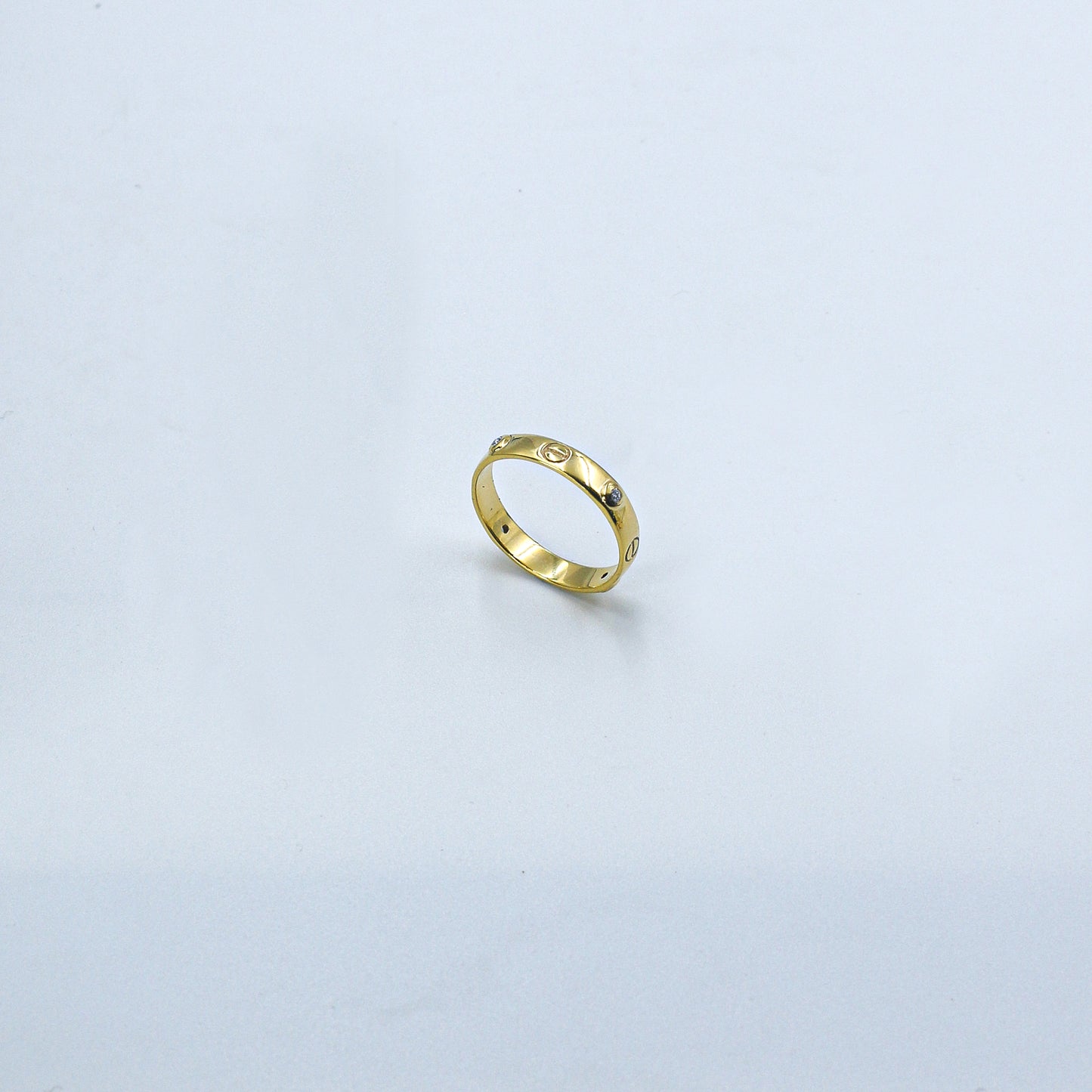 Yellow Gold Wide Band Diamond Accent Ring