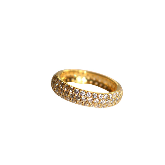Dainty Pave Diamond Wide Band Ring
