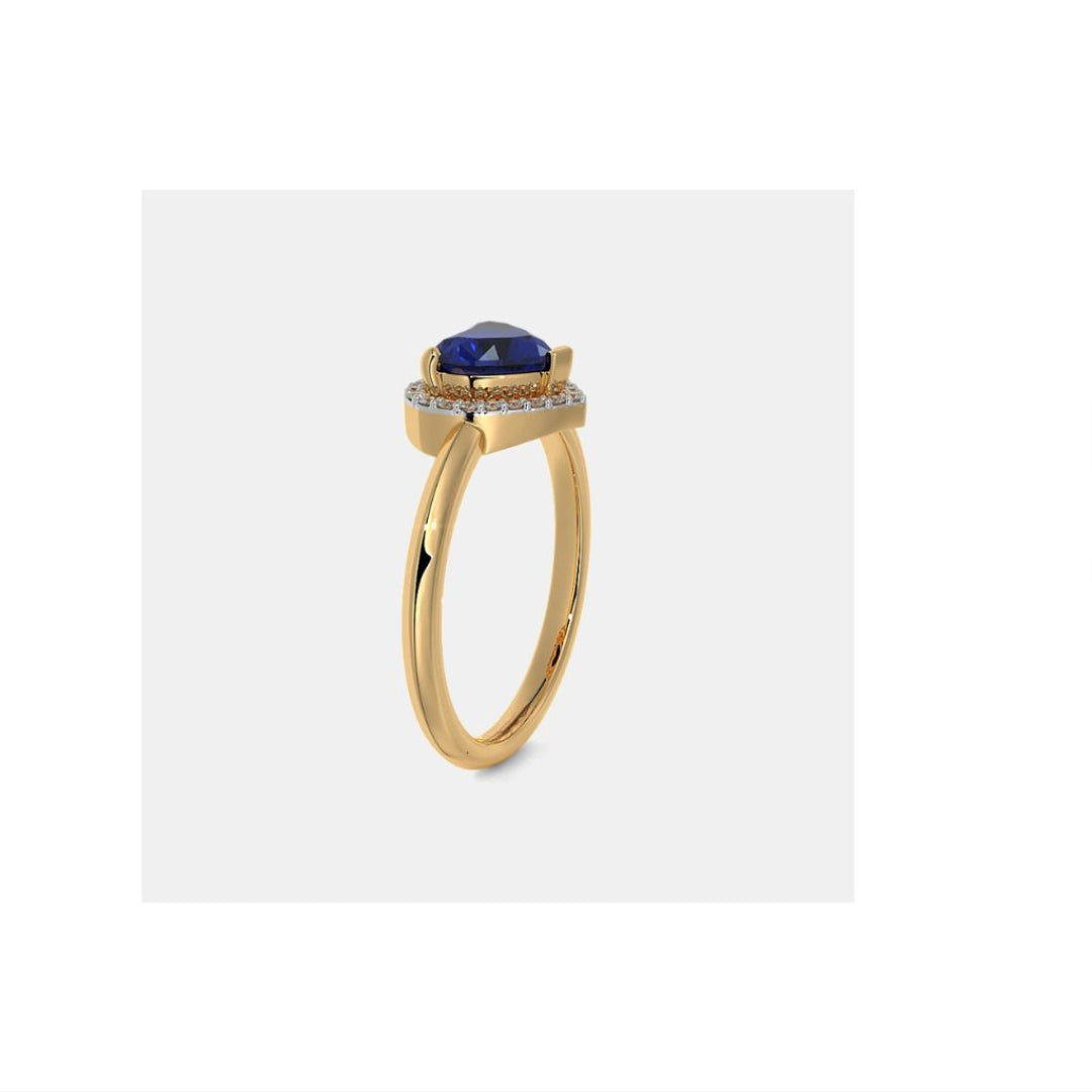 Tanzanite & Diamonds Gold Engagement Ring