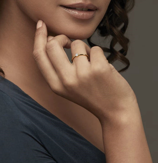 Baguette Solitaire Ring by Anirudh Jewel