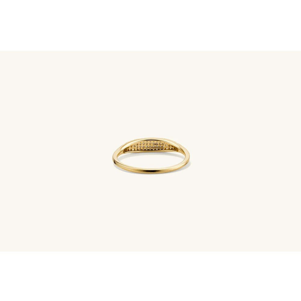 Fine Yellow Gold Pavé Diamond Signet Ring