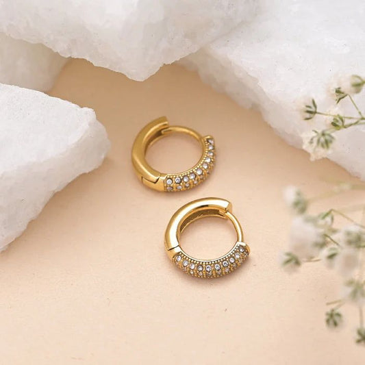 CVD Diamond Full Pave Huggie Hoop Earrings