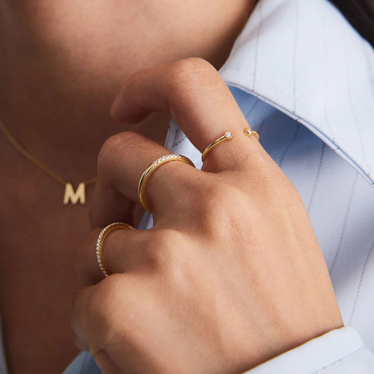 Elegant 14k Gold Diamond Stacking Ring