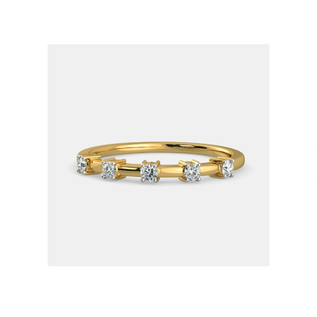 Elegant Diamond-Studded Gold Ring by Anirudh Jewel