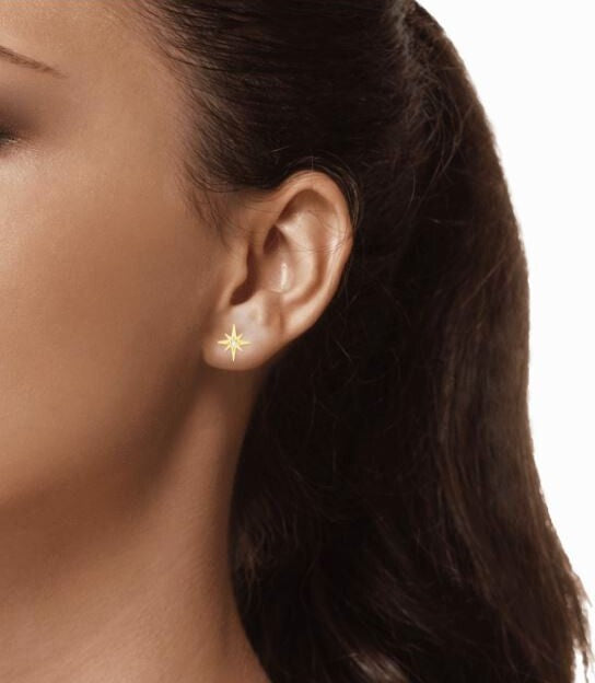 CVD Diamond Starburst Stud Earrings