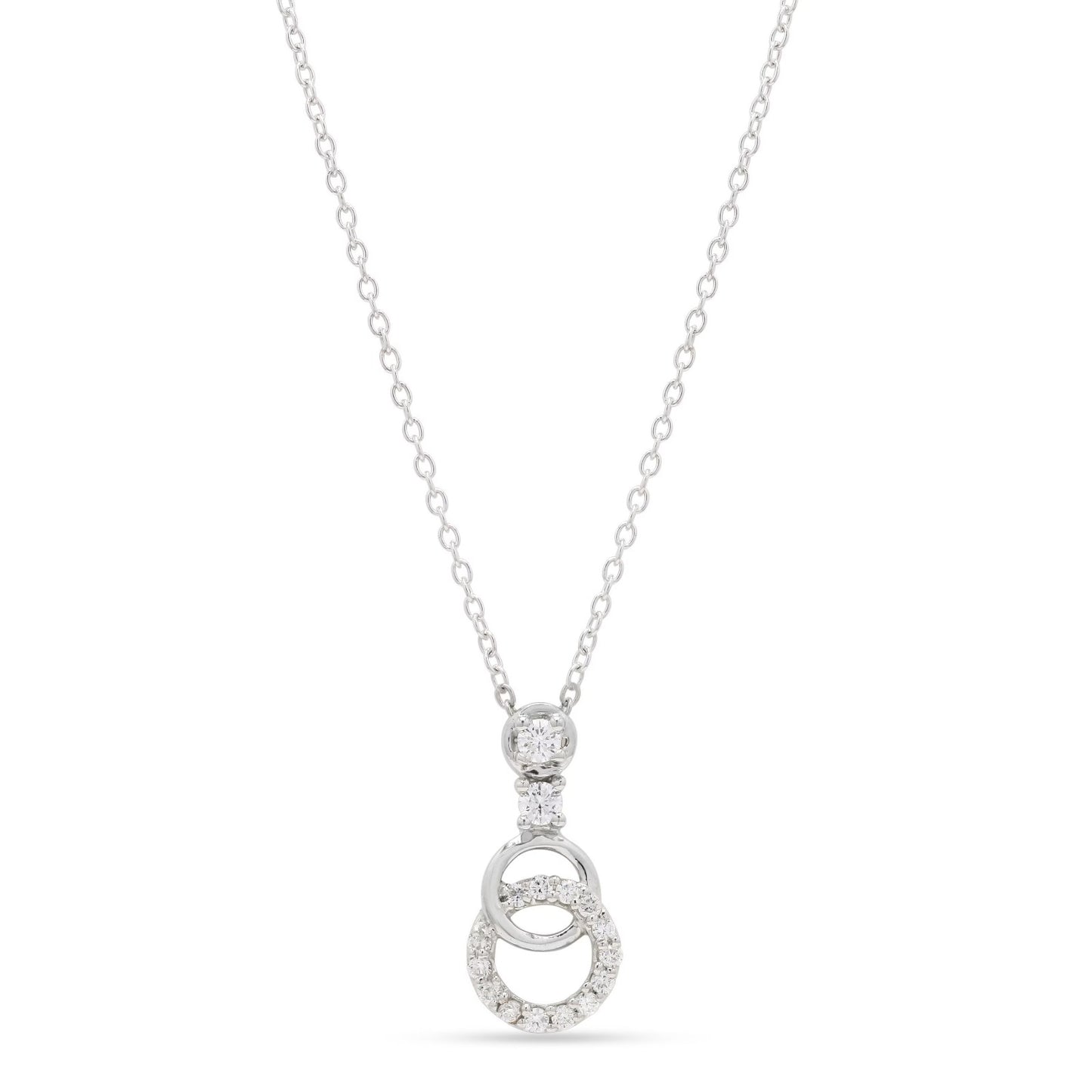Gold Double Circle Link Diamond Necklace By Anirudh Jewels
