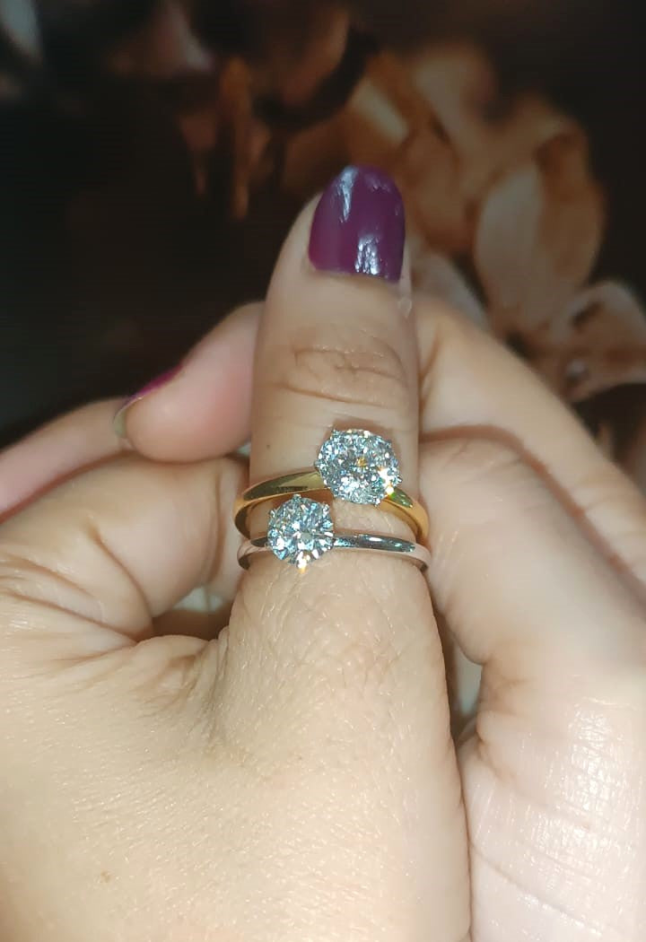 2 Ct Solitaire Lab Grown Diamond Ring 14k Yellow Gold